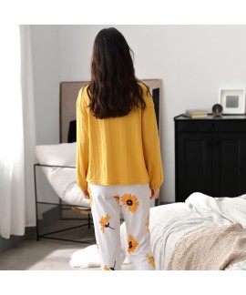 New Cotton Cute Long Sleeve Ladies Pajama Set