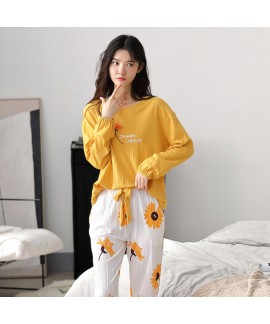 New Cotton Cute Long Sleeve Ladies Pajama Set