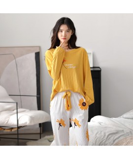 New Cotton Cute Long Sleeve Ladies Pajama Set