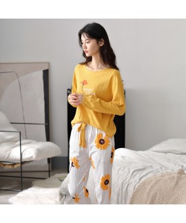 New Cotton Cute Long Sleeve Ladies Pajama Set