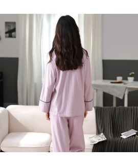 New Style Cotton Long-sleeved Leisure V-neck Ladies Pajamas Suit