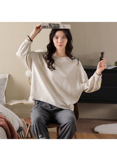 Cotton Long Sleeve Large Size Casual Loose Home Wear For Autumn