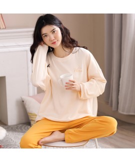 Cotton Long-sleeved Casual Wearable Ladies Homewea...