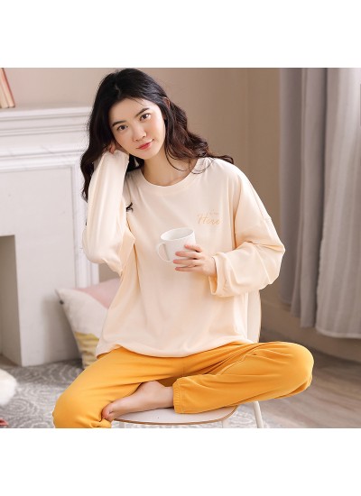 Cotton Long-sleeved Casual Wearable Ladies Homewear Pajamas Sit For Spring And Autumn