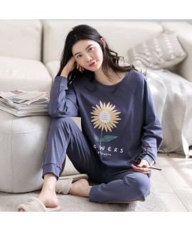 Wholesale Pure Cotton Long-sleeved Warm Ladies Paj...