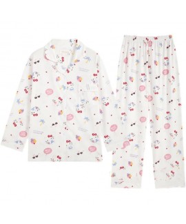 Cartoon cotton thin long-sleeved loungewear suit For Spring And Autumn