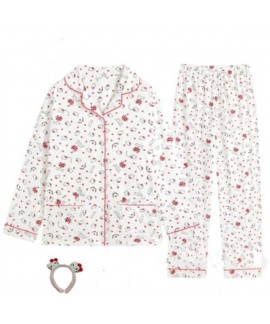 Cartoon cotton thin long-sleeved loungewear suit For Spring And Autumn