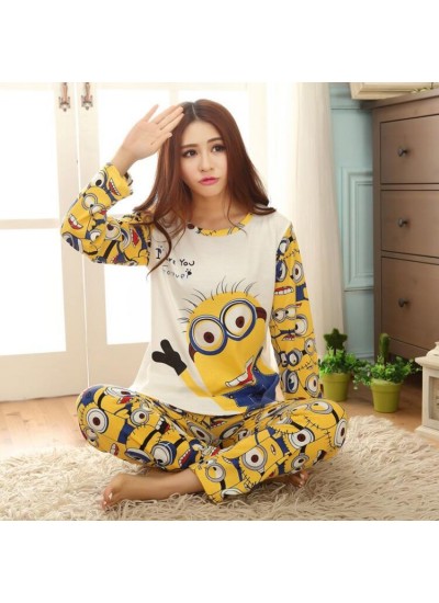 Minions Big Eyes Cute Cartoon Suit Loose And Cute Home Clothes