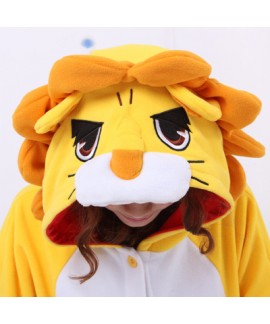 Soft Cosplay Lovely lions pajamas for unisex flannel Onesie Costumes cheap cartoon pj set