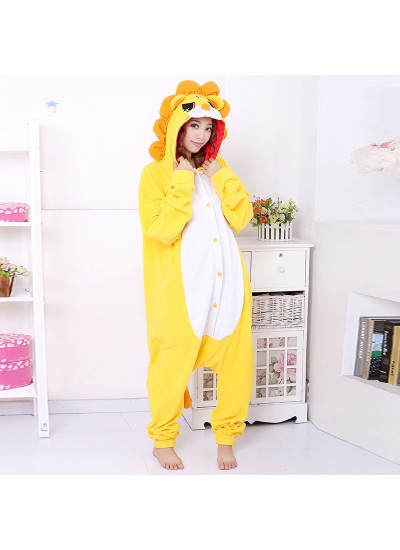 Soft Cosplay Lovely lions pajamas for unisex flannel Onesie Costumes cheap cartoon pj set
