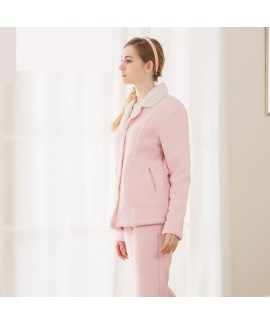 new style lamb collar pajama set for spring cheap lapel sleepwear for sale