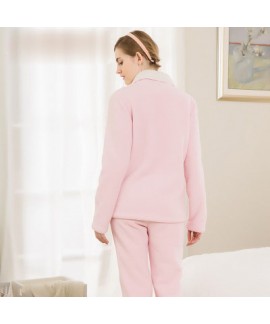 new style lamb collar pajama set for spring cheap lapel sleepwear for sale