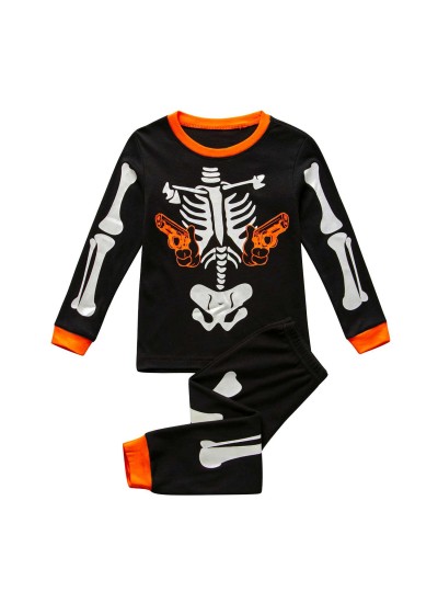 Halloween Boy Luminous Home Costume Long Sleeve Babycop Pajama Set