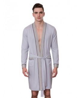 Cardigan slim mens cotton pajama sets comfortable Nightgown for male in spring