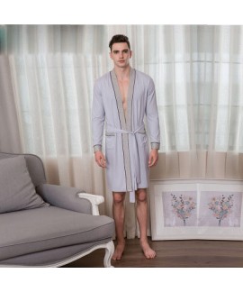 Cardigan slim mens cotton pajama sets comfortable Nightgown for male in spring