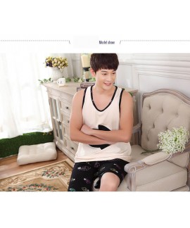 Thin Cartoon sleeveless vest men pajama short sets...