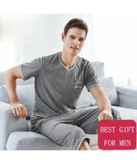 Cotton short sleeved pajamas 100% cotton impact color simple leisure T-shirt