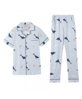 Cartoon printed  comfy Men's cotton Pajamas Fashion Design pj set for male