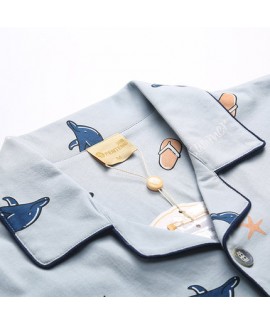 Cartoon printed  comfy Men's cotton Pajamas Fashion Design pj set for male