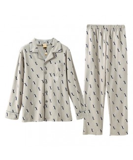Autumn men's lovely long sleeved cotton softest pyjamas large size home pajama sets