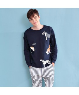 Long sleeves cute mens cotton Pajamas for spring c...