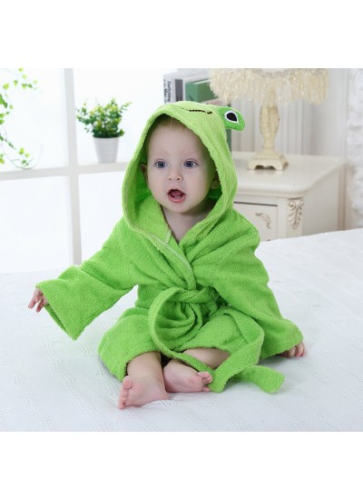 New cute animal shape baby long-sleeved pajamas cotton baby bathrobe Wholesale and Retail