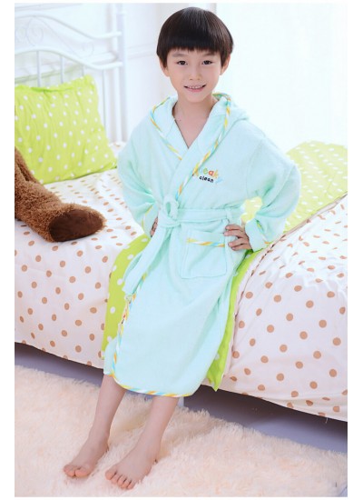 New Boys Cotton Towel Bathrobe Children's Spring and Autumn Hooded Nightgown Wholesale and Retail