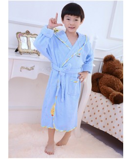 New Boys Cotton Towel Bathrobe Children's Spring and Autumn Hooded Nightgown Wholesale and Retail