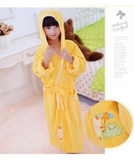 New Boys Cotton Towel Bathrobe Children's Spring and Autumn Hooded Nightgown Wholesale and Retail