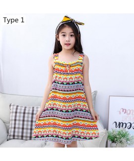 Summer new cotton girl cute fruit stripe print sle...