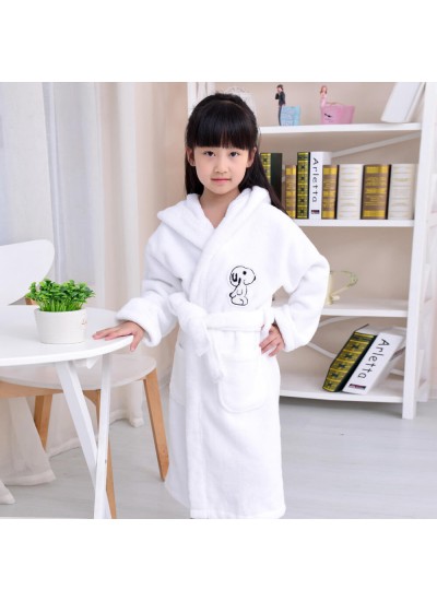 New Cotton Nightgrown Children Snoopy Hooded Thicken Warm Bathrobe Wholesale and Retail