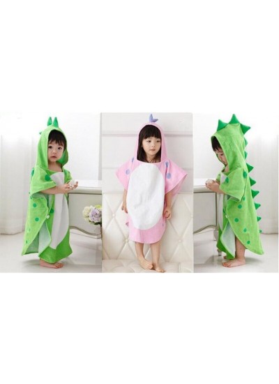 New baby cotton nightgown polygonal dinosaur hooded swimming boy bath towel Wholesale and Retail