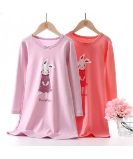 New spring girl purple rabbit print pajamas cotton...