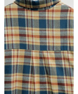 Rihanna Autumn cotton brushed simple plaid long-sleeved women's pajamas