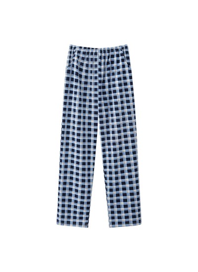 Pure cotton comfortable loose plaid home thin section women's long pajama pants