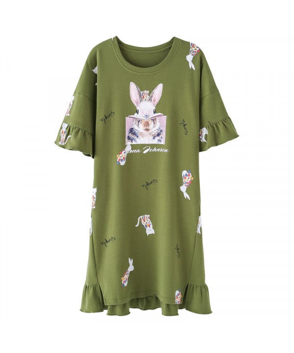 Women's Cartoon Short Sleeve Pajama Set - Cotton-Polyester Nightwear, Sizes M To 2XL, Summer Comfort