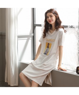 2019 pure cotton ladies sleepwear for summer casua...