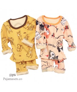 children's comfy pajama sets for winter babies' plush warm set pjs