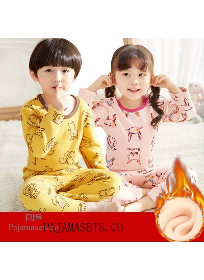 children's comfy pajama sets for winter babies' plush warm set pjs