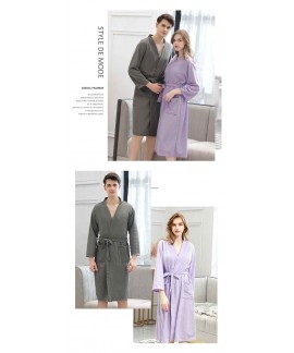 Waffle bathrobes thin water-absorbing quick-drying men and women Pjs