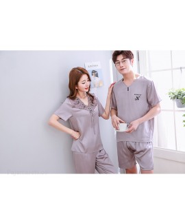 Mixed Batch of Simulation Silk Short-sleeved Thin Section Casual Pullover Couple Pajamas