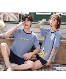 Pure cotton short-sleeved shorts creative style men and women pullover home service