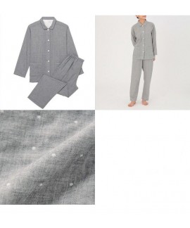 Japanese-style seamless combed cotton double-layer gauze couples pajamas