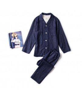 Japanese-style seamless combed cotton double-layer gauze couples pajamas