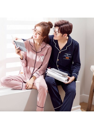 Couple pure cotton long-sleeved autumn Korean casual thin home service suit