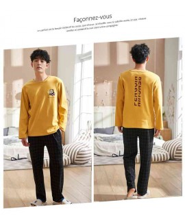 Long-sleeved cotton couple pajamas men and women hedging trend home service wholesale