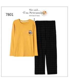 Long-sleeved cotton couple pajamas men and women hedging trend home service wholesale