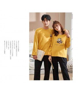 Long-sleeved cotton couple pajamas men and women hedging trend home service wholesale