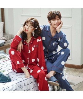 Cotton thin section lovers pajamas long sleeves wear home service suits