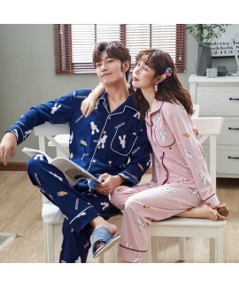 Cotton thin section lovers pajamas long sleeves wear home service suits